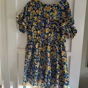 Like New Navy Blue and Yellow Floral Dress